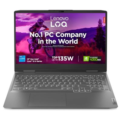 Lenovo LOQ (97IN) Laptop (Intel® Core™ i5-12450H / 8C (4P + 4E) / 12T, P-core 2.0 / 4.4GHz, E-core 1.5 / 3.3GHz, 12MB / 1x 12GB SO-DIMM DDR5-4800 / 512GB SSD)